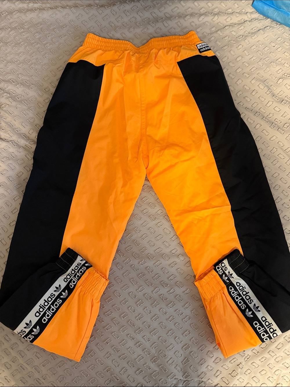 adidas Orange and Black Joggers with Branded Side Tape - Picture 2 of 3